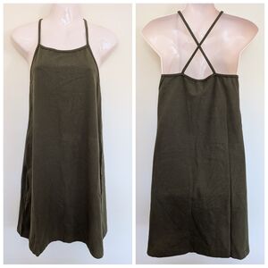 Club Monaco Green Cotton Stretch Tank Mini Dress Medium NWT